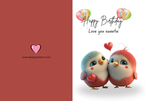 Happy birthday greetings card cute penguine