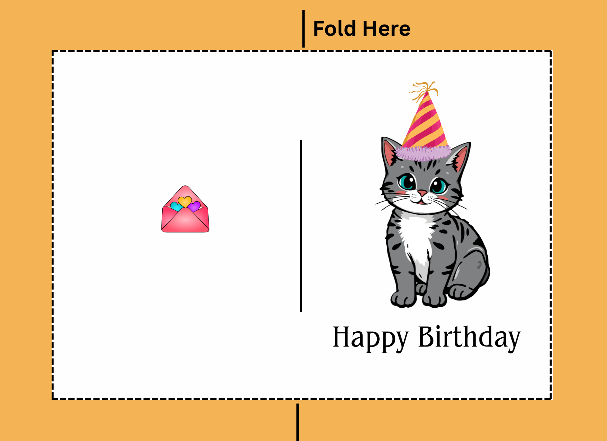 birthday greetings card cute cat