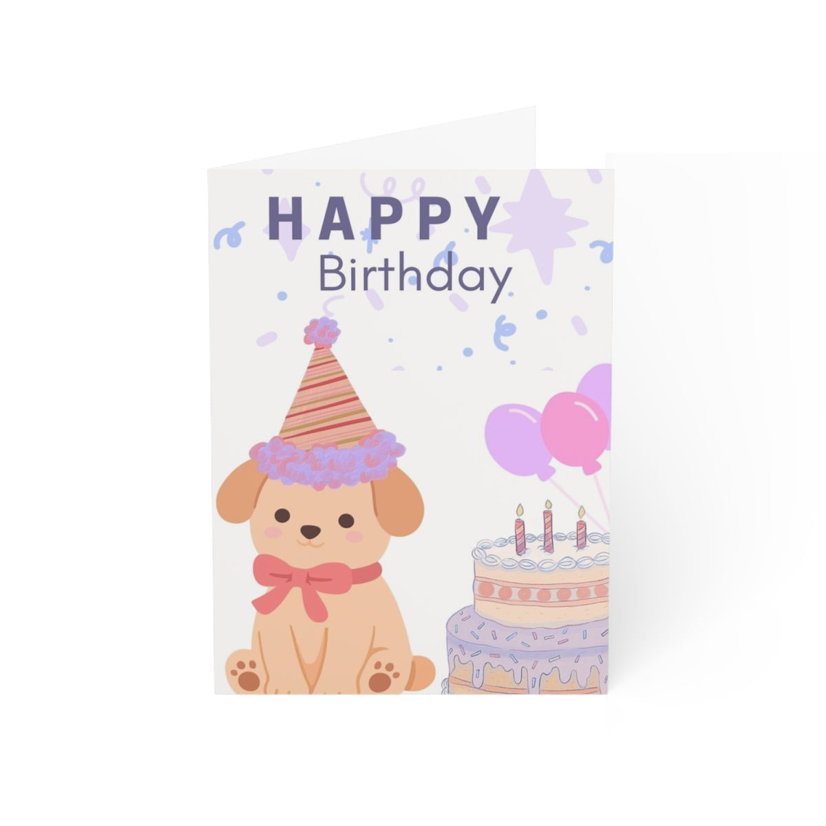 Printable cute dog greetings card