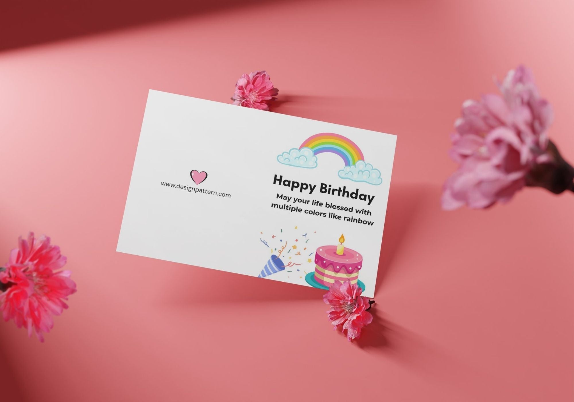 Printable rainbow greetings card